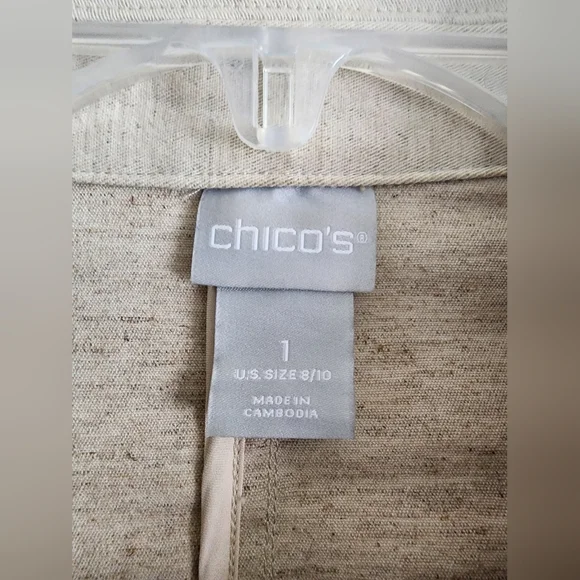 CHICOS | Utility Jacket | Size 8-10 | Cream - Picture 6 of 12